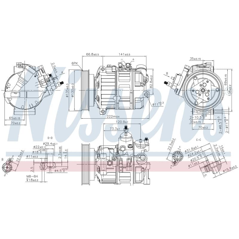 NISSENS kompresorius, oro kondicionierius 89463 NISS