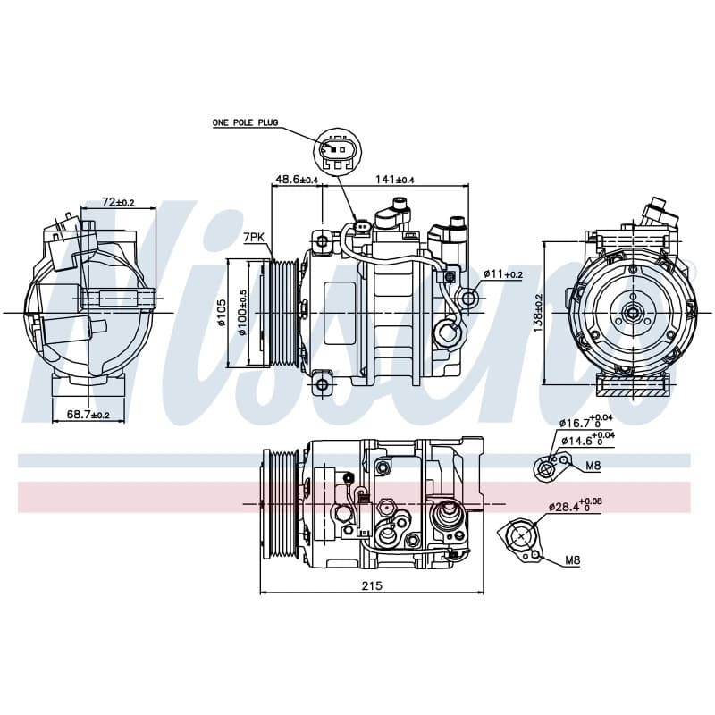 NISSENS kompresorius, oro kondicionierius 89520 NISS