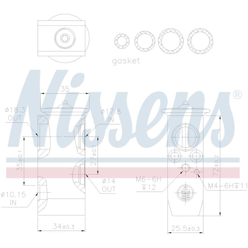 NISSENS išsiplėtimo vožtuvas, oro kondicionavimas 999279 NISS