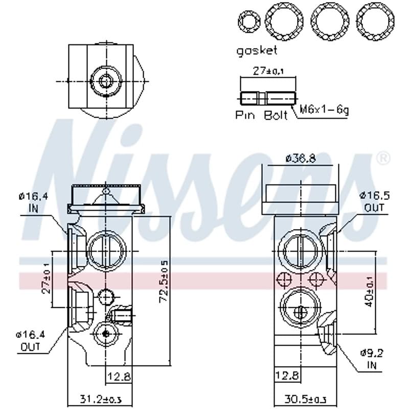 NISSENS išsiplėtimo vožtuvas, oro kondicionavimas 999544 NISS