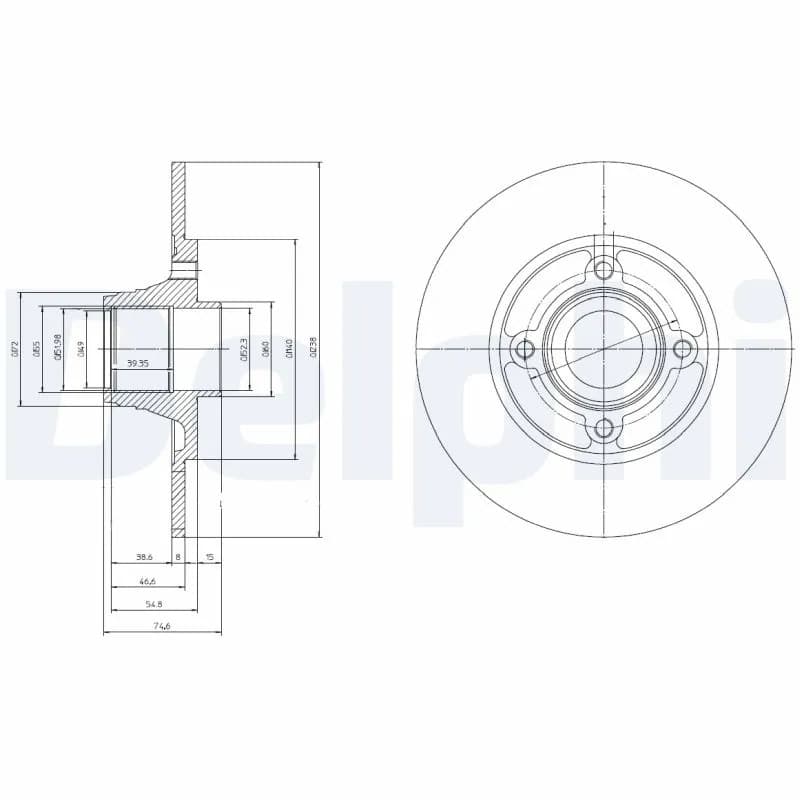 DELPHI BG9033RSC stabdžių diskas