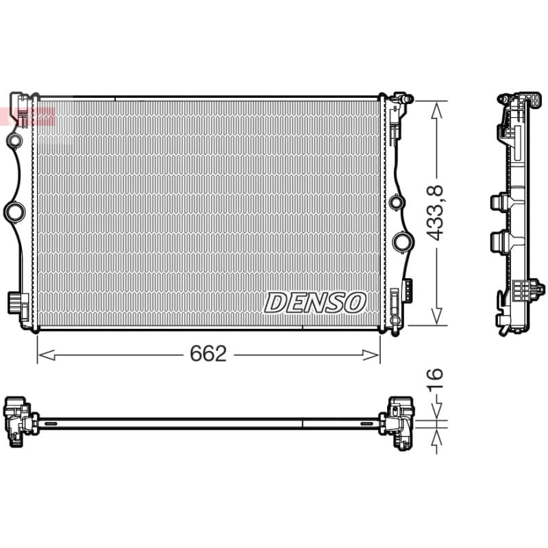 DENSO radiatorius, variklio aušinimas DRM17098 DENSO