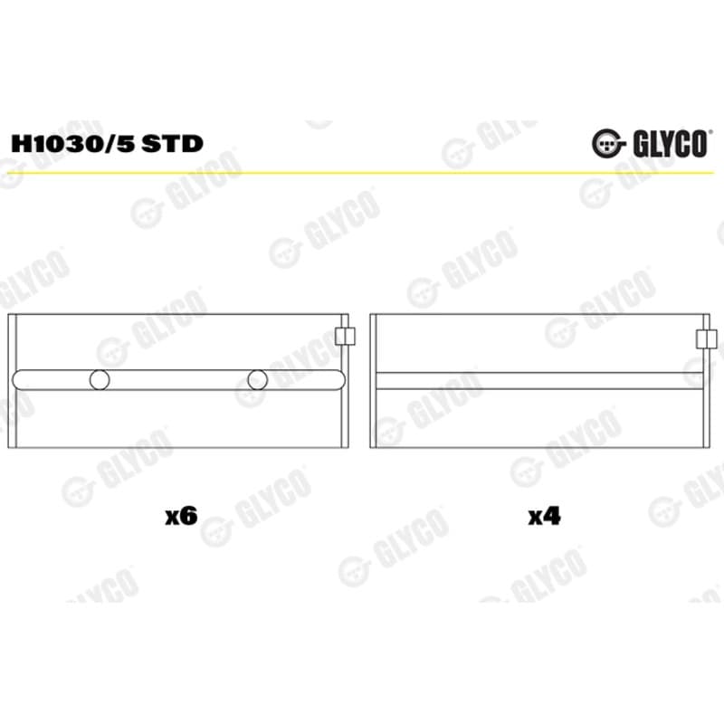 GLYCO pagrindiniai guoliai, alkūninis velenas H1030/5 STD