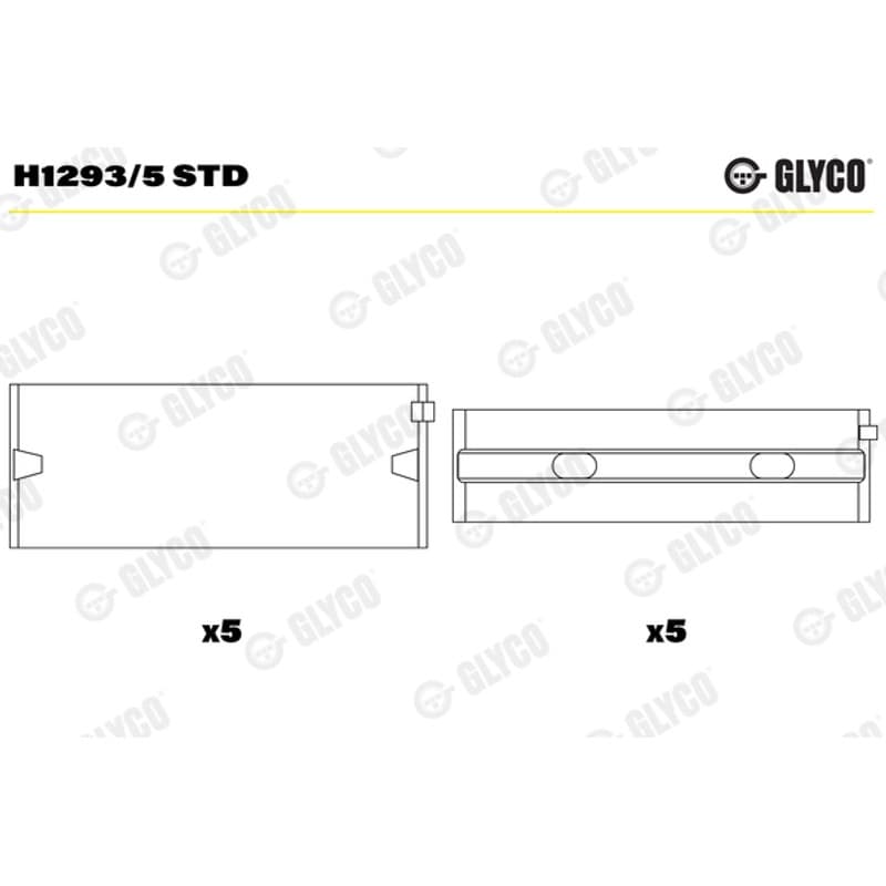 GLYCO pagrindiniai guoliai, alkūninis velenas H1293/5 STD