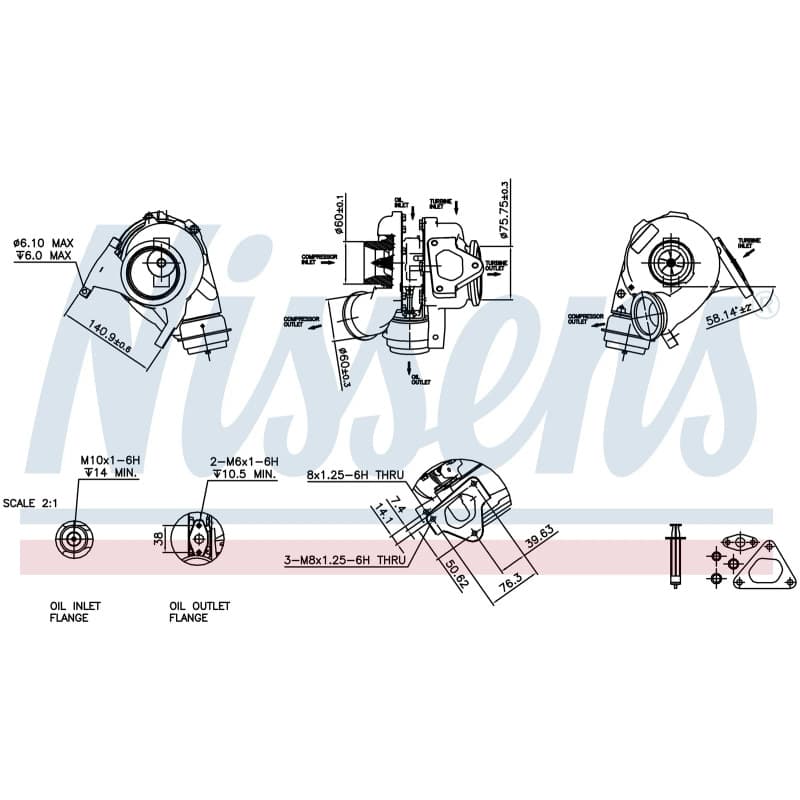 NISSENS kompresorius, įkrovimo sistema 93051 NISS