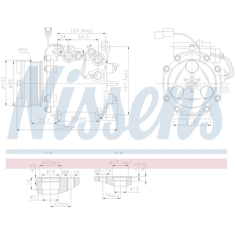 NISSENS kompresorius, oro kondicionierius 890879 NISS