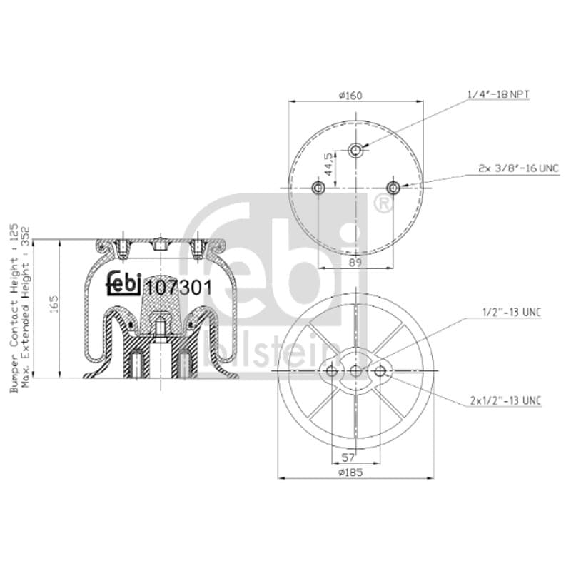 FEBIBILSTEIN dėklas, pneumatinė pakaba F107301