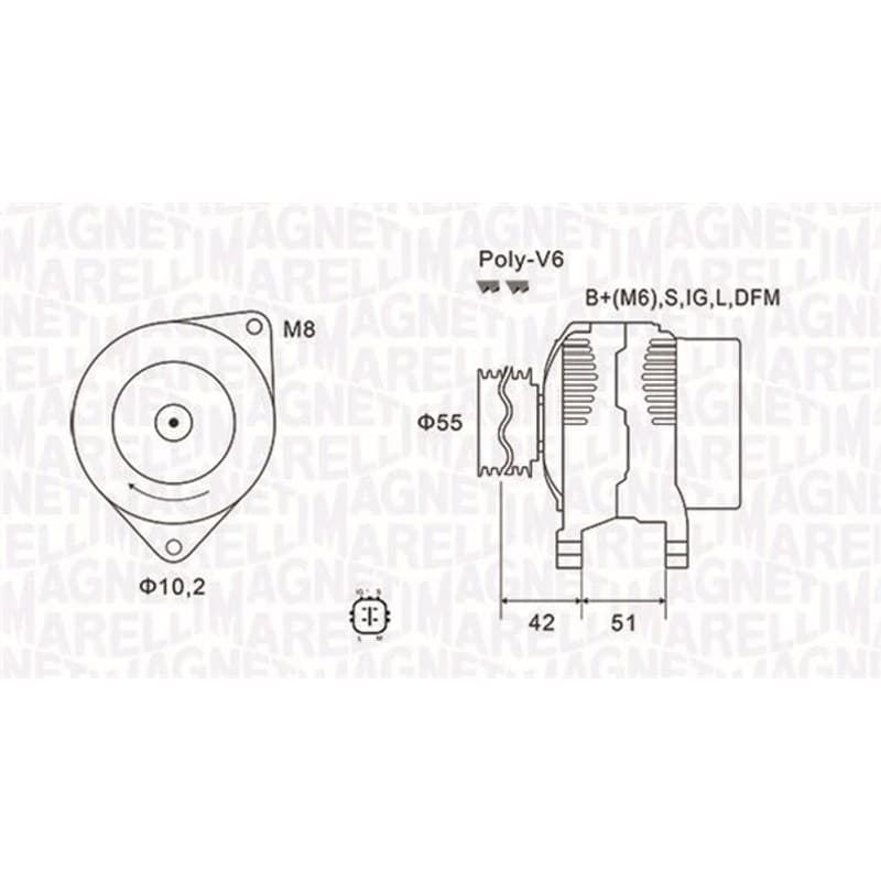MAGNETIMARELLI kintamosios srovės generatorius 063732126010