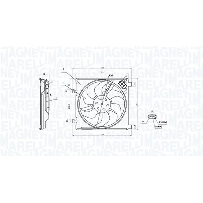 MAGNETIMARELLI ventiliatorius, radiatoriaus 069422896010