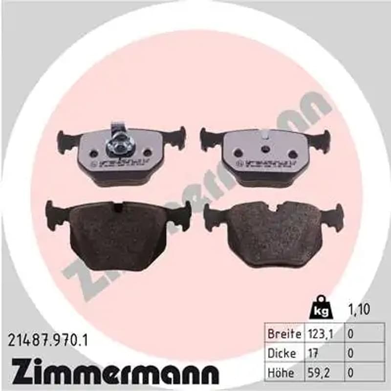 ZIMMERMANN stabdžių trinkelių rinkinys, diskinis stabdys 21487.970.1