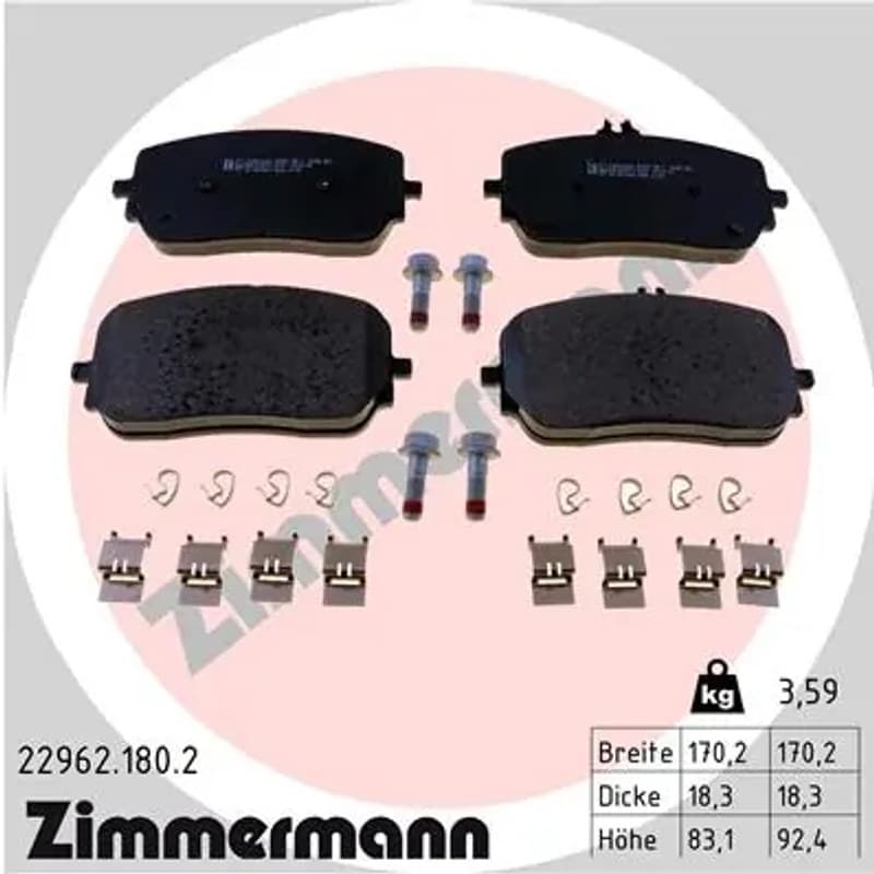 ZIMMERMANN stabdžių trinkelių rinkinys, diskinis stabdys 22962.180.2