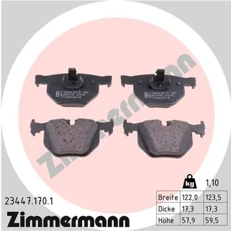 ZIMMERMANN stabdžių trinkelių rinkinys, diskinis stabdys 23447.170.1