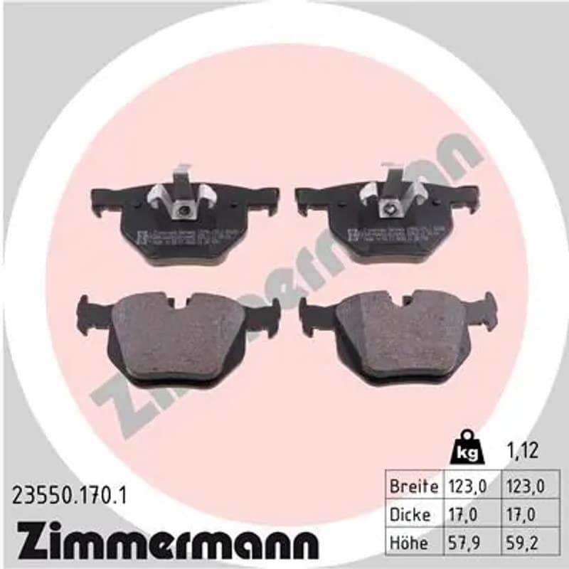 ZIMMERMANN stabdžių trinkelių rinkinys, diskinis stabdys 23550.170.1