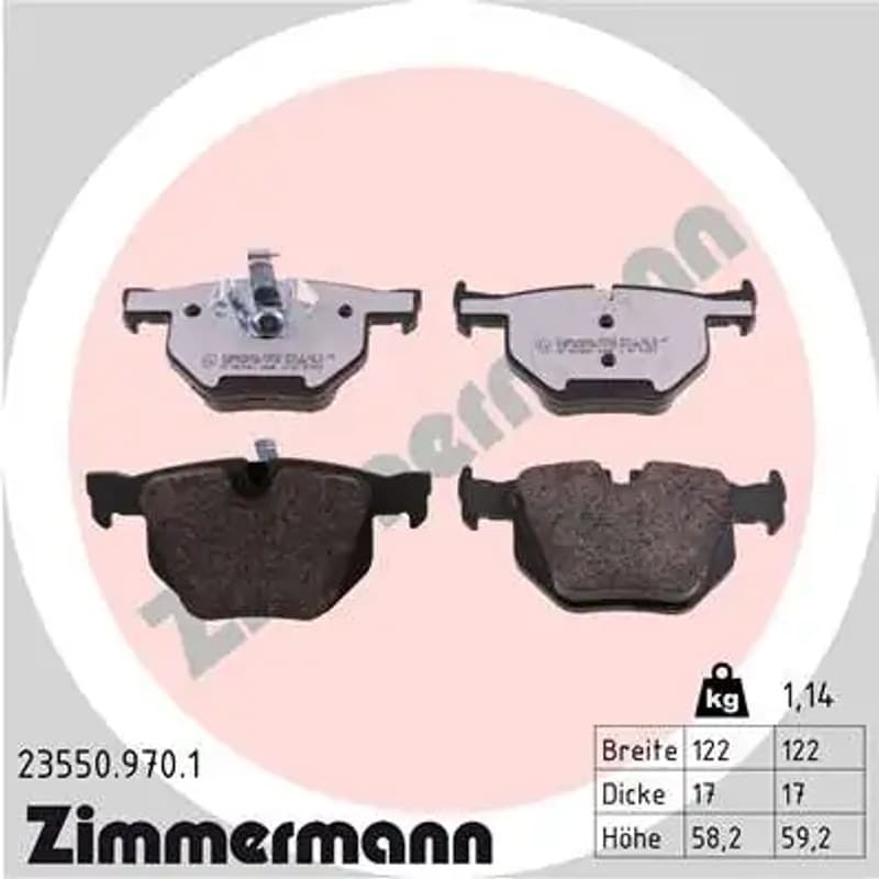 ZIMMERMANN stabdžių trinkelių rinkinys, diskinis stabdys 23550.970.1