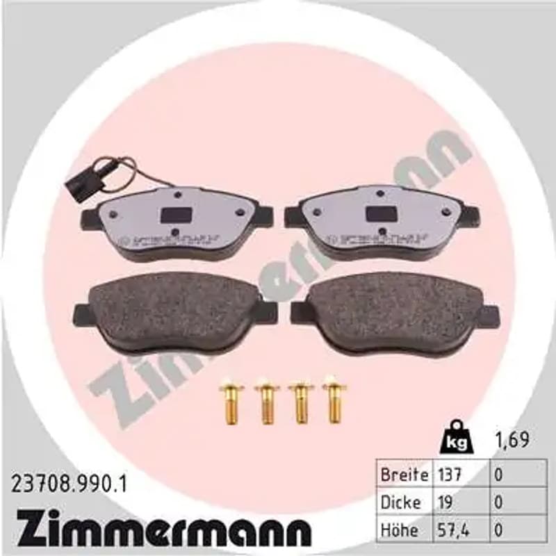 ZIMMERMANN 23708.990.1 stabdžių trinkelių rinkinys, diskinis stabdys
