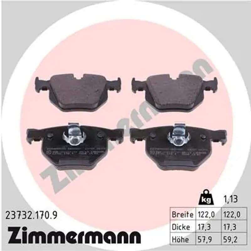 ZIMMERMANN stabdžių trinkelių rinkinys, diskinis stabdys 23732.170.9