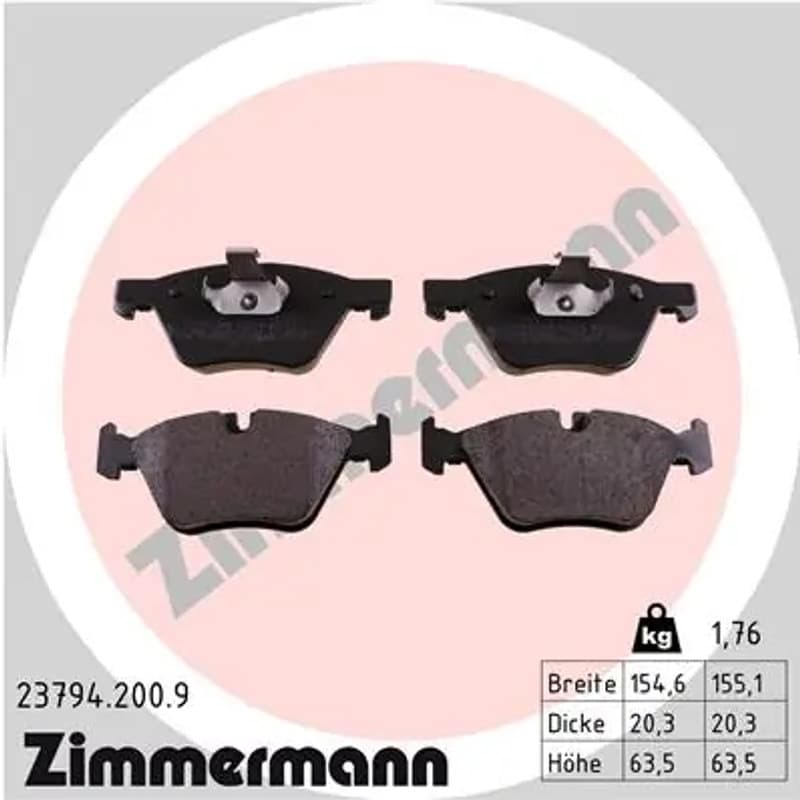 ZIMMERMANN stabdžių trinkelių rinkinys, diskinis stabdys 23794.200.9