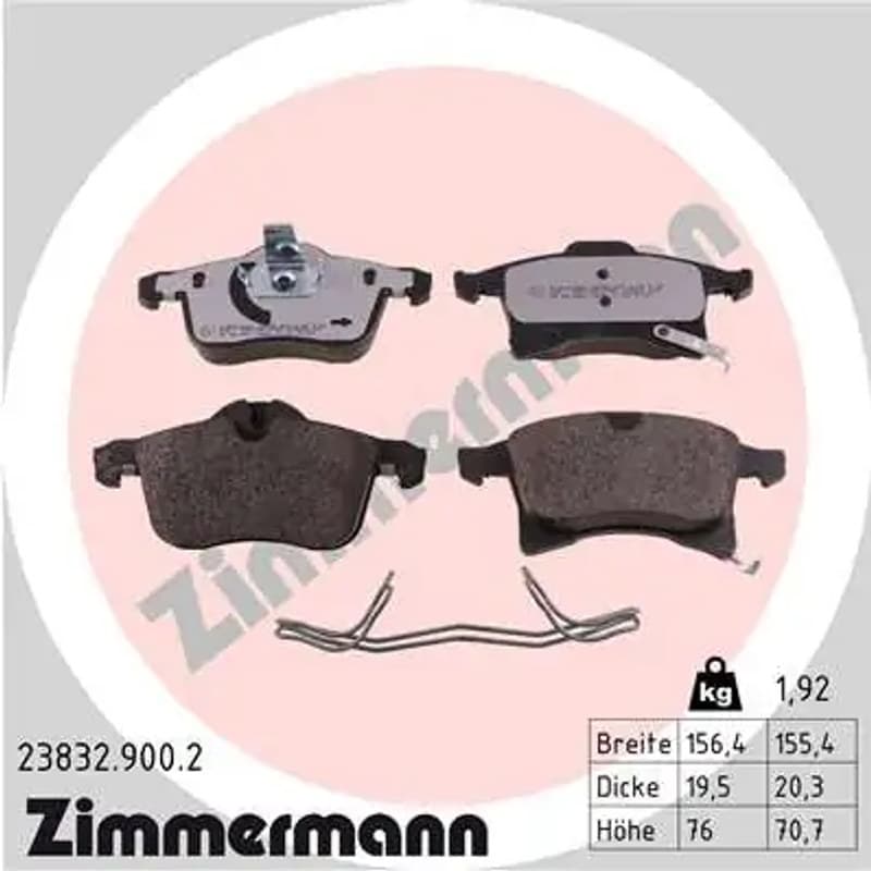 ZIMMERMANN stabdžių trinkelių rinkinys, diskinis stabdys 23832.900.2