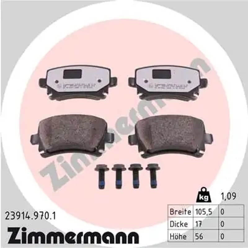 ZIMMERMANN stabdžių trinkelių rinkinys, diskinis stabdys 23914.970.1