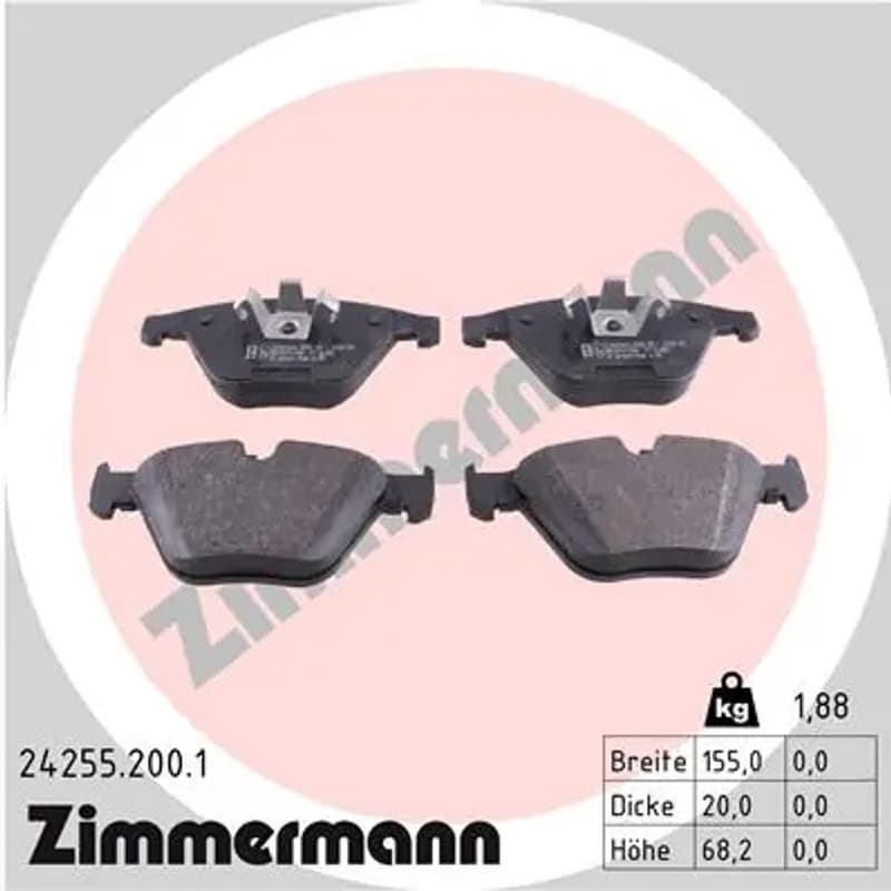 ZIMMERMANN stabdžių trinkelių rinkinys, diskinis stabdys 24255.200.1