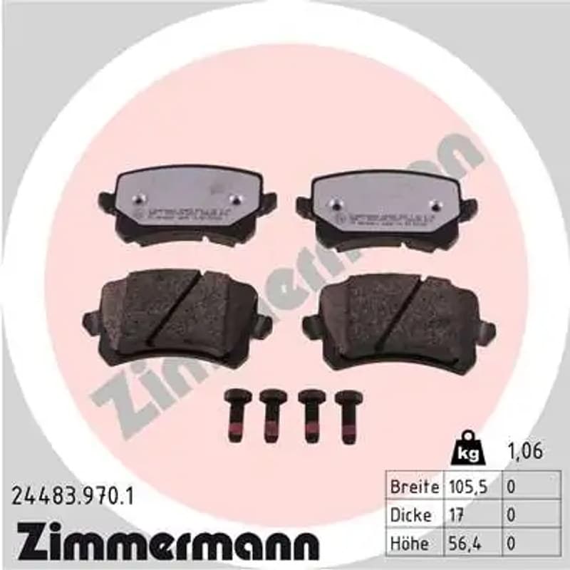 ZIMMERMANN stabdžių trinkelių rinkinys, diskinis stabdys 24483.970.1