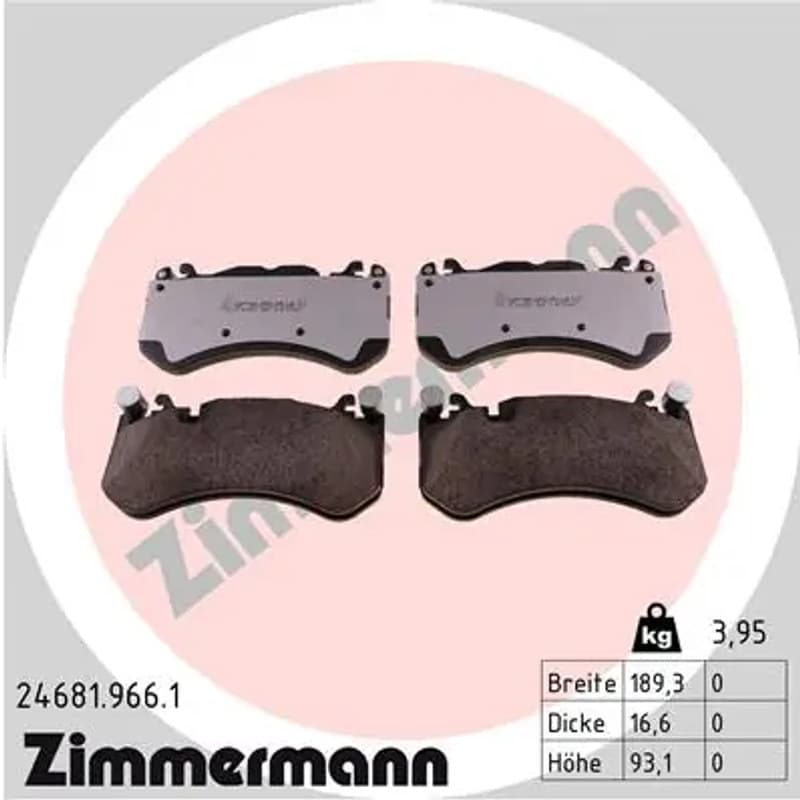 ZIMMERMANN stabdžių trinkelių rinkinys, diskinis stabdys 24681.966.1