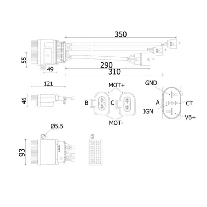 MAHLE ABR 78 000S reguliatorius, keleivio pusės ventiliatorius ABR78000S