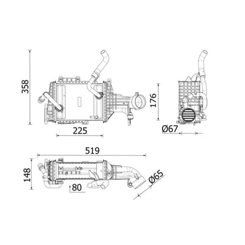 MAHLE CI 665 000P tarpinis suslėgto oro aušintuvas, kompresorius