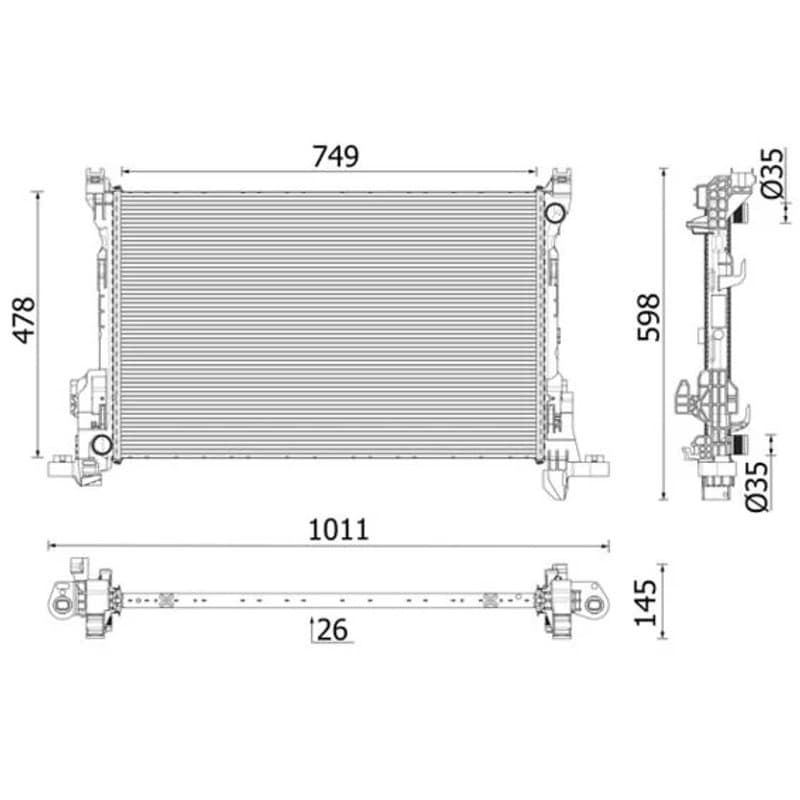 MAHLE CR 2637 000P radiatorius, variklio aušinimas