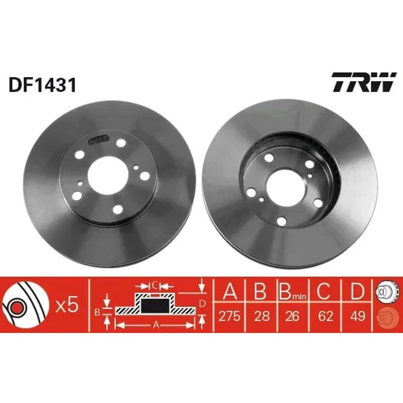 TRW stabdžių diskas DF1431