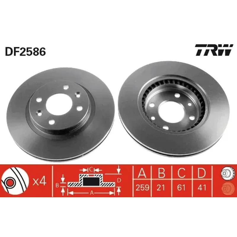 TRW stabdžių diskas DF2586