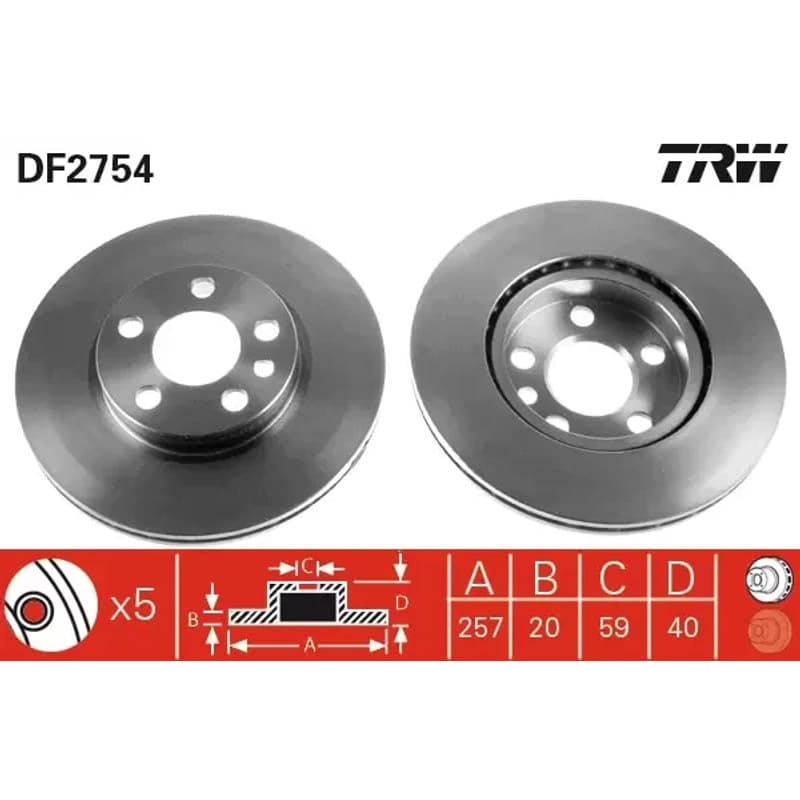 TRW stabdžių diskas DF2754