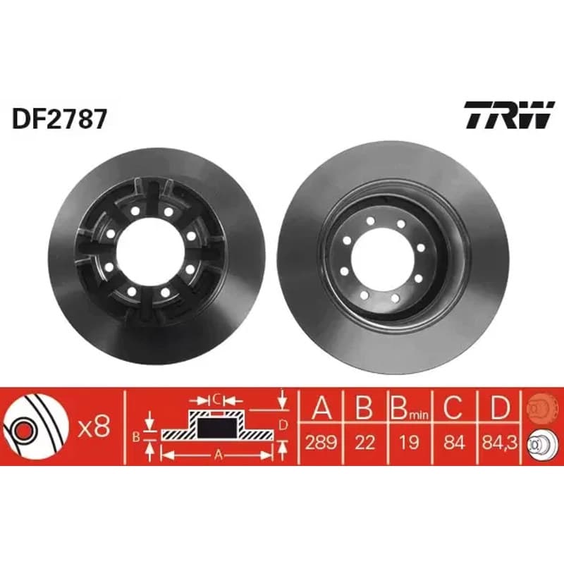 TRW stabdžių diskas DF2787