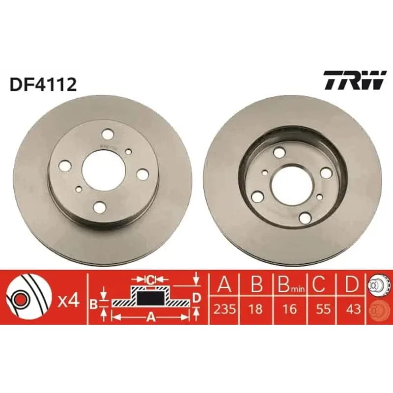 TRW stabdžių diskas DF4112