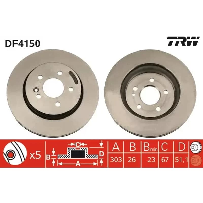 TRW stabdžių diskas DF4150