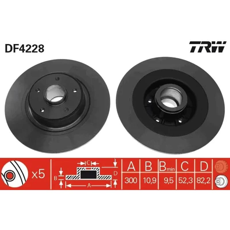 TRW stabdžių diskas DF4228