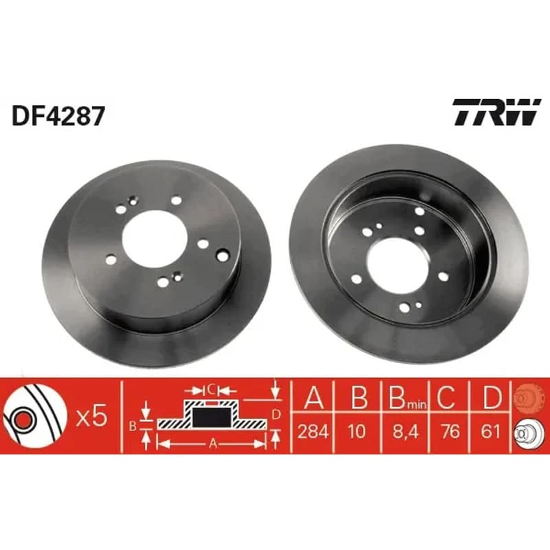 TRW stabdžių diskas DF4287