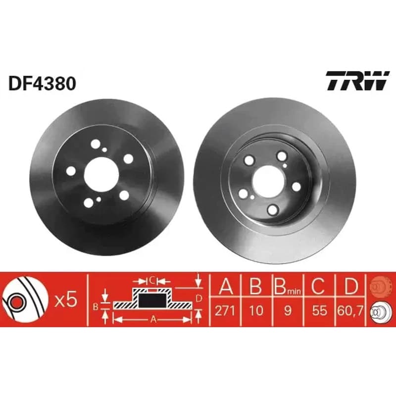 TRW stabdžių diskas DF4380
