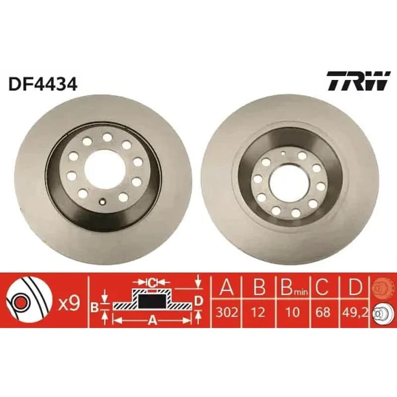 TRW stabdžių diskas DF4434