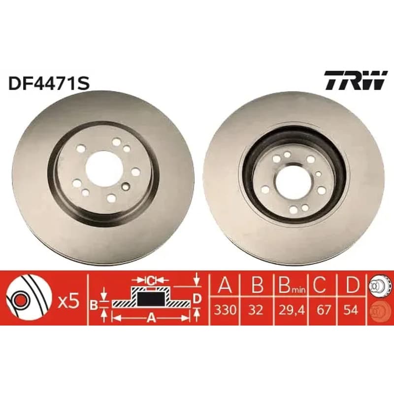 TRW stabdžių diskas DF4471S