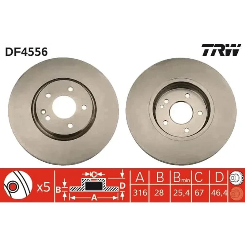 TRW stabdžių diskas DF4556