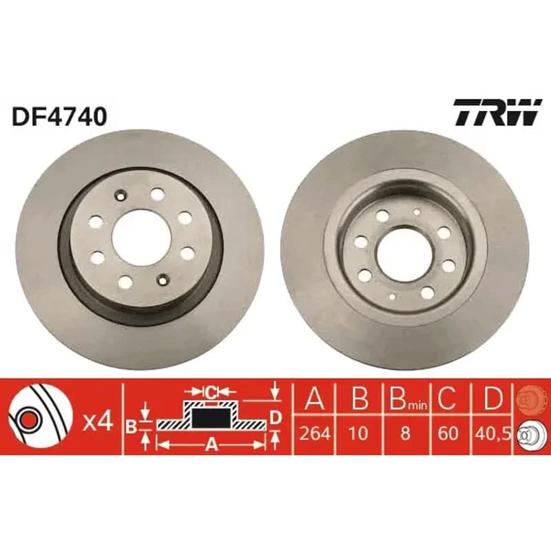 TRW stabdžių diskas DF4740