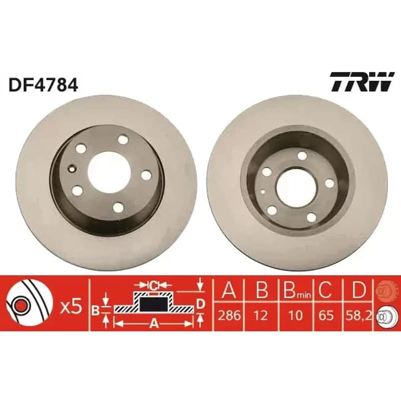 TRW stabdžių diskas DF4784