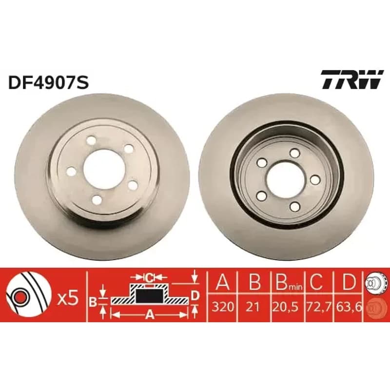 TRW stabdžių diskas DF4907S