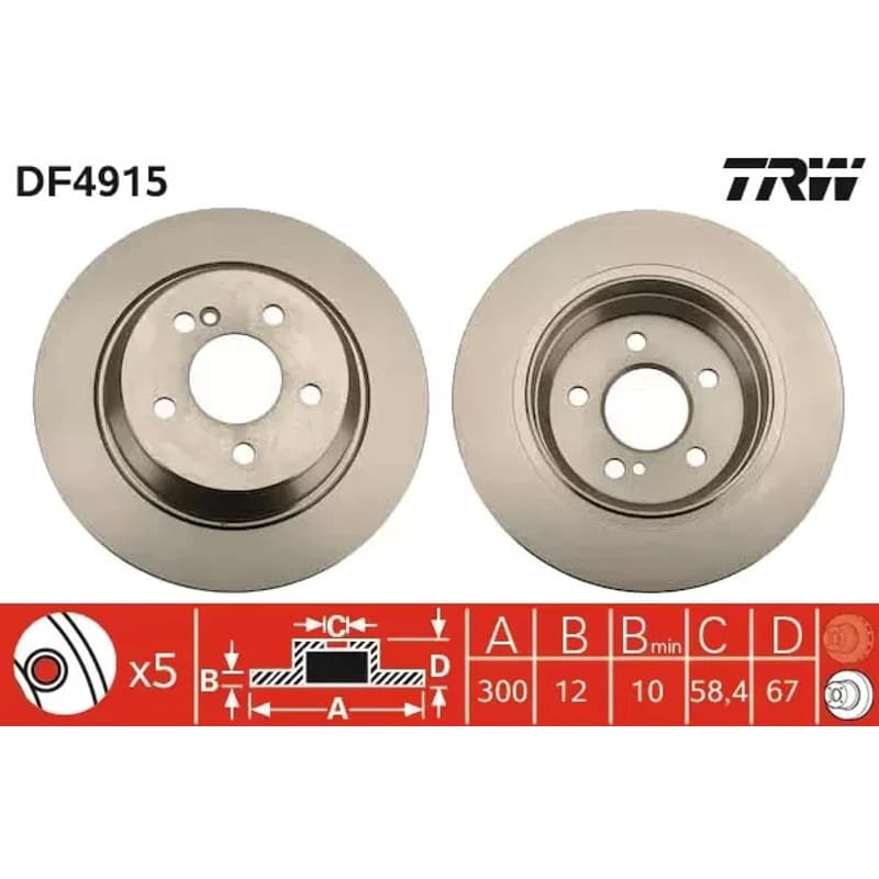 TRW stabdžių diskas DF4915