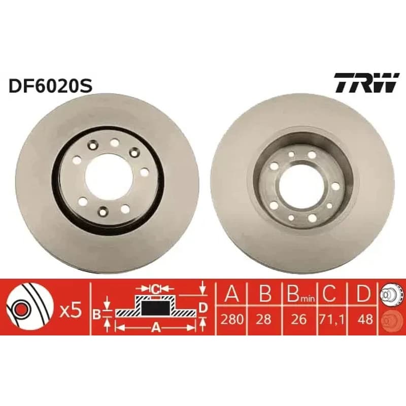 TRW stabdžių diskas DF6020S