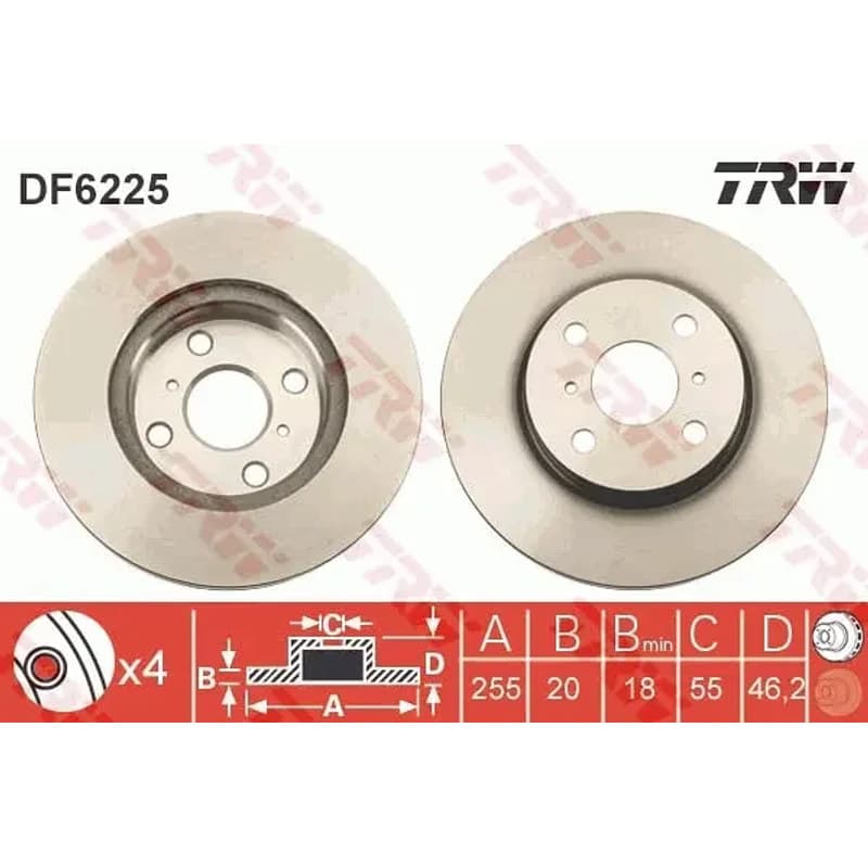 TRW stabdžių diskas DF6225