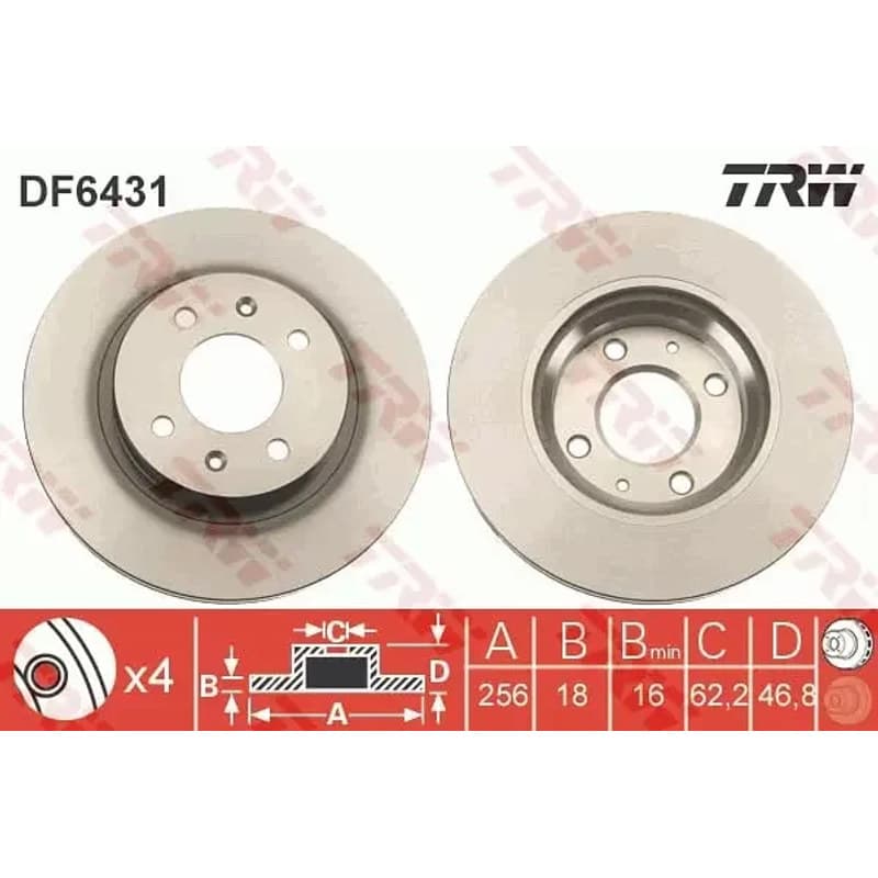 TRW stabdžių diskas DF6431