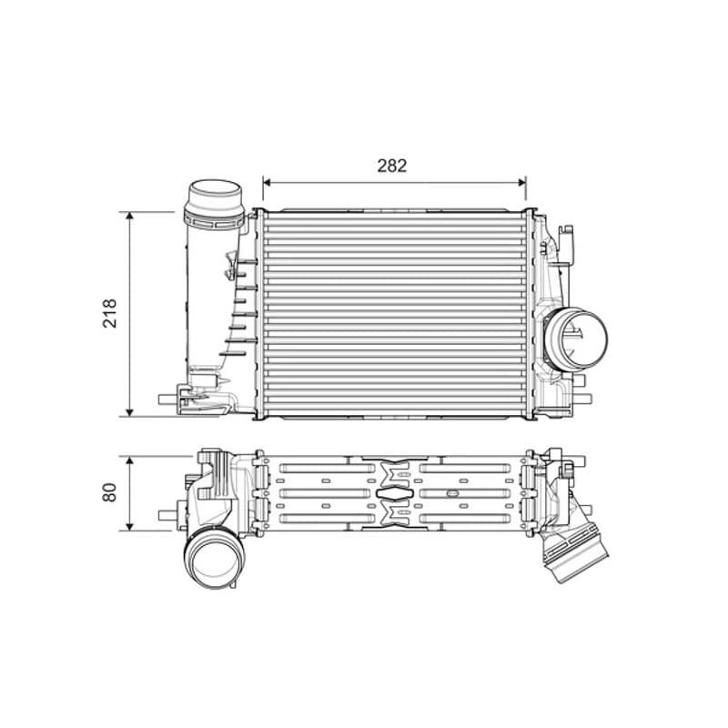 VALEO tarpinis suslėgto oro aušintuvas, kompresorius 818316 VALEO