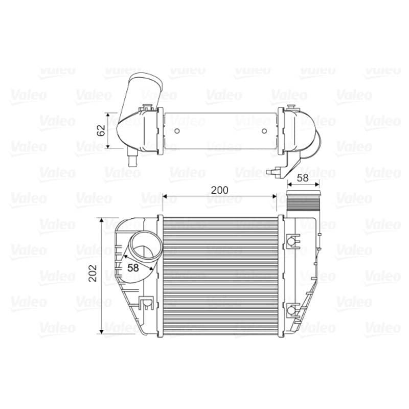 VALEO tarpinis suslėgto oro aušintuvas, kompresorius 818326 VALEO